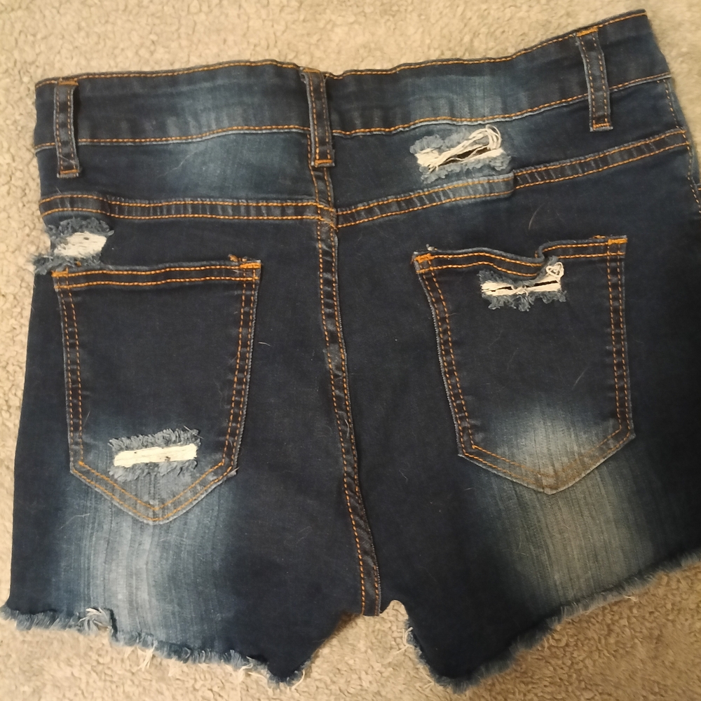 Amazon Women's Distressed Jean Shorts - Dark Blue